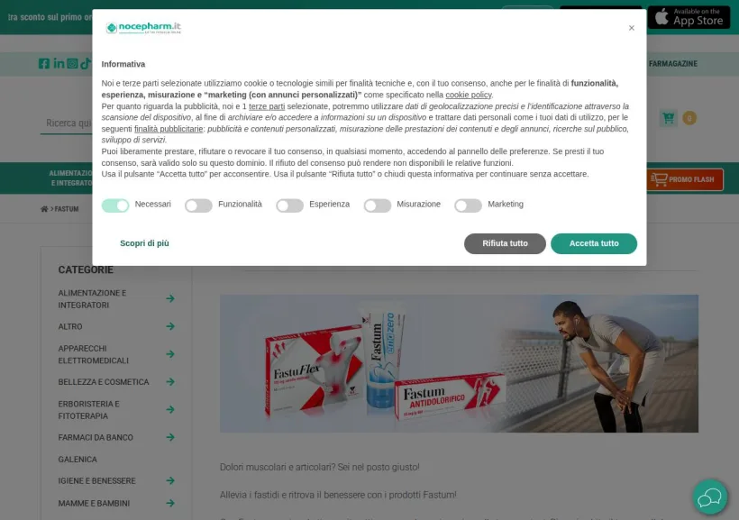 Schermata della pagina offerta di Nocepharm