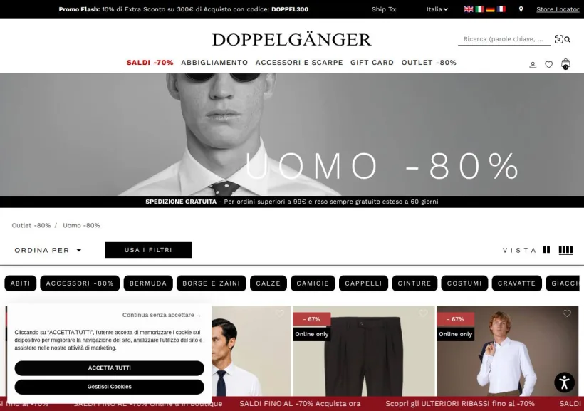 Schermata della pagina offerta di Doppelgänger