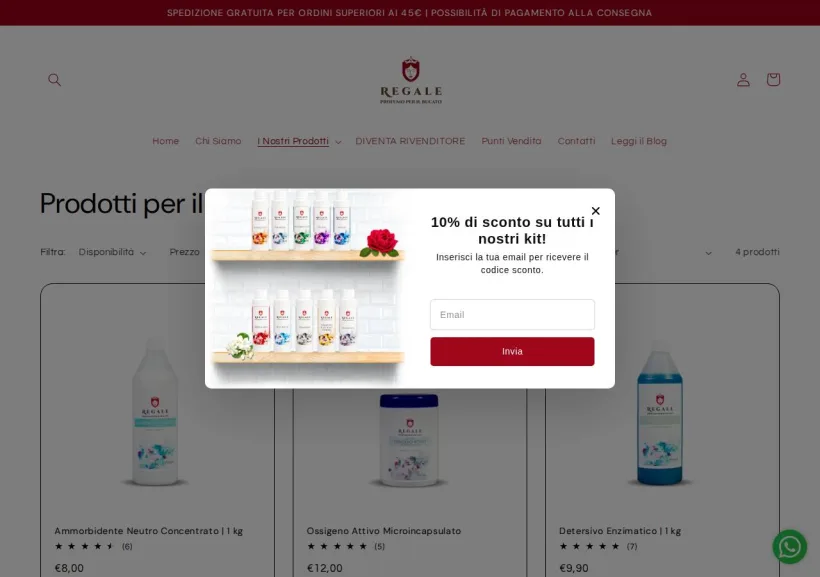 Schermata della pagina offerta di Essenza regale
