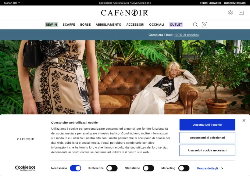 Schermata della pagina offerta di CafèNoir 