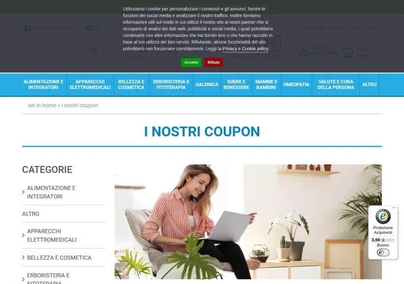 Schermata della pagina offerta di Farmacia Cassandro