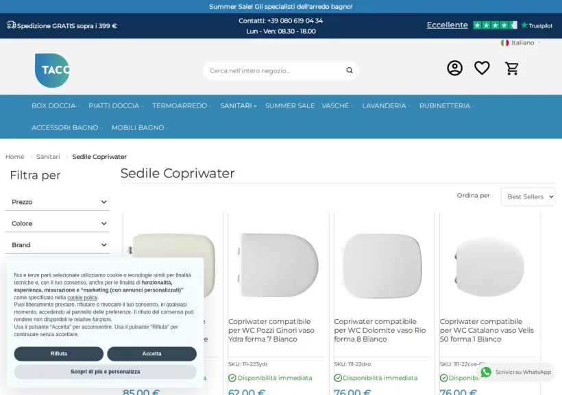Schermata della pagina offerta di Taco Shop