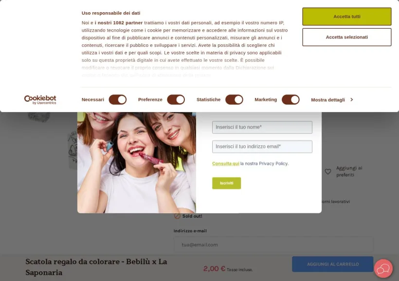 Schermata della pagina offerta di La Saponaria