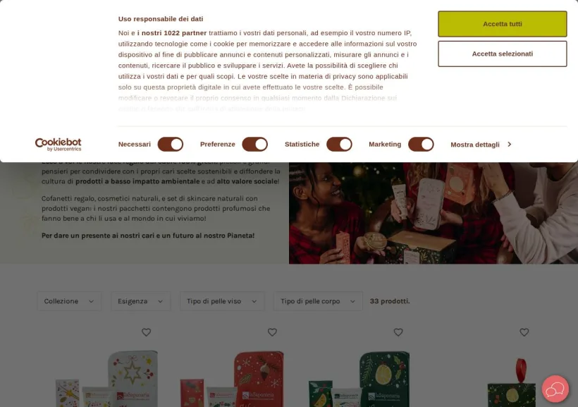 Schermata della pagina offerta di La Saponaria