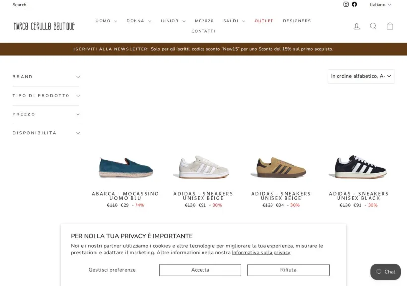 Schermata della pagina offerta di Marco Cerullo