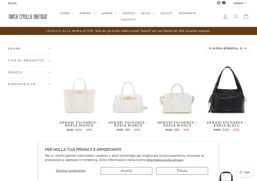 Schermata della pagina offerta di Marco Cerullo