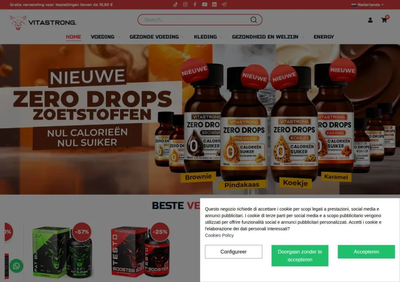 Schermata della pagina offerta di Vitastrong