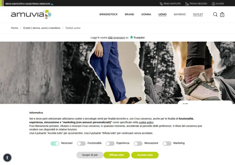 Schermata della pagina offerta di Amuvia