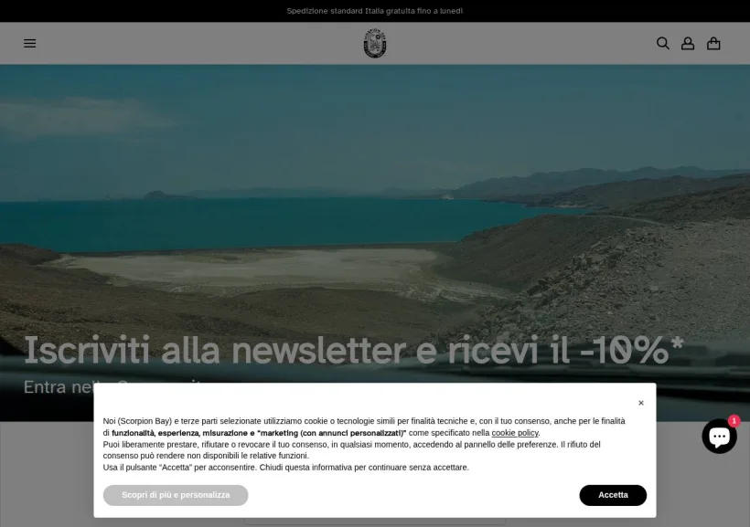 Schermata della pagina offerta di Scorpion Bay