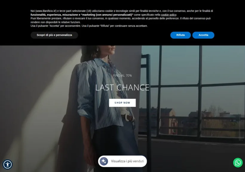 Schermata della pagina offerta di Il Lanificio