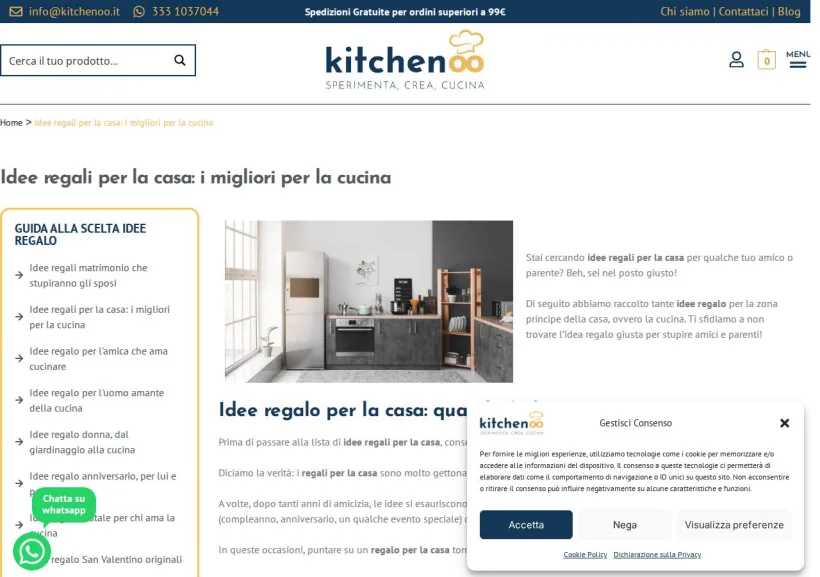 Schermata della pagina offerta di Kitchenoo