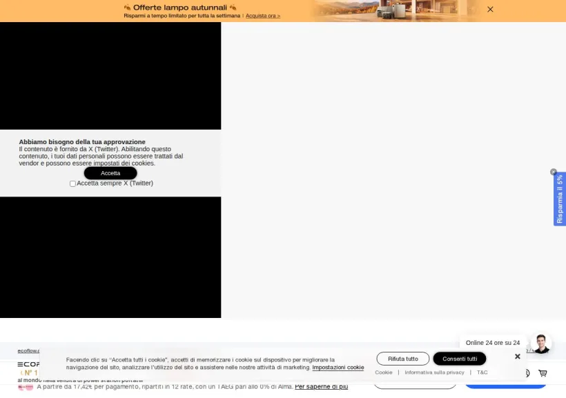 Schermata della pagina offerta di EcoFlow Italia