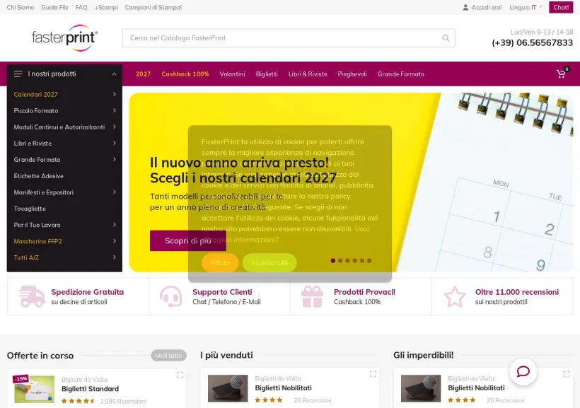 Schermata della pagina offerta di Fasterprint