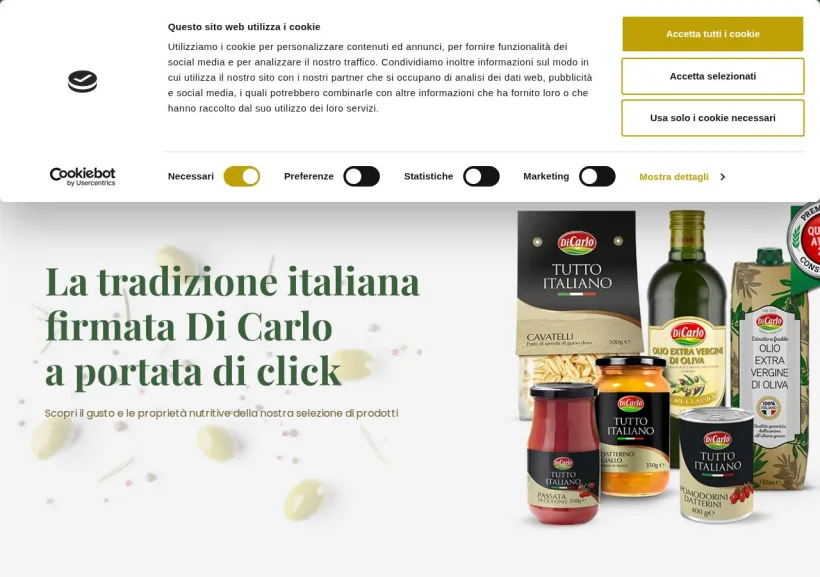 Schermata della pagina offerta di Olio di Carlo