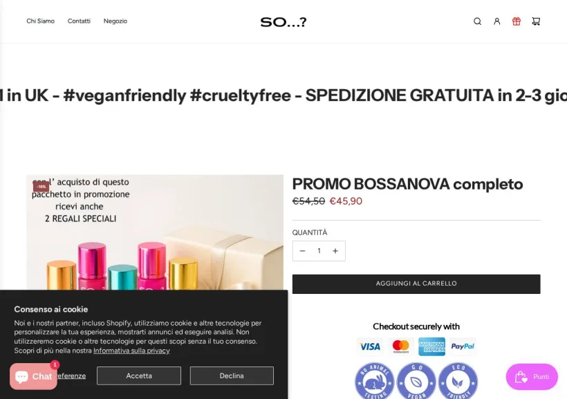 Schermata della pagina offerta di SO...?
