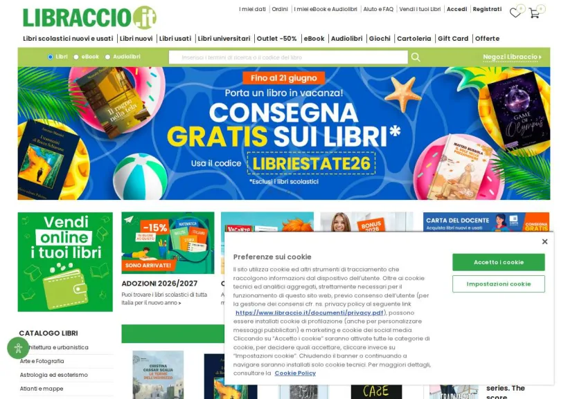 Schermata della pagina offerta di Libraccio (già su awin)