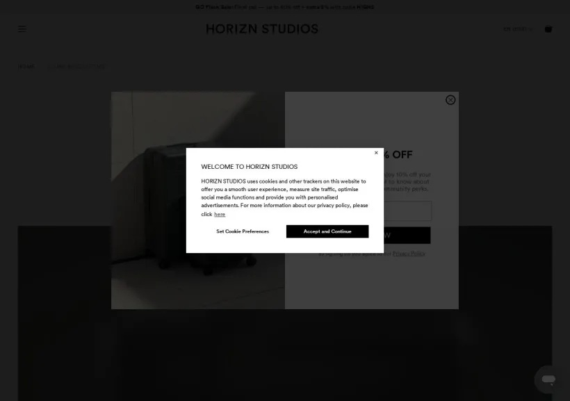 Schermata della pagina offerta di Horizn Studios
