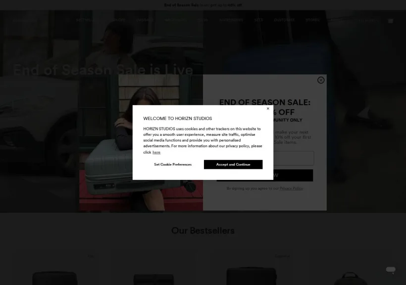 Schermata della pagina offerta di Horizn Studios