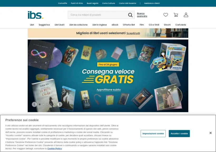 Schermata della pagina offerta di IBS