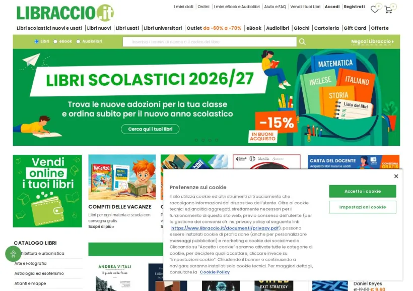 Schermata della pagina offerta di Libraccio