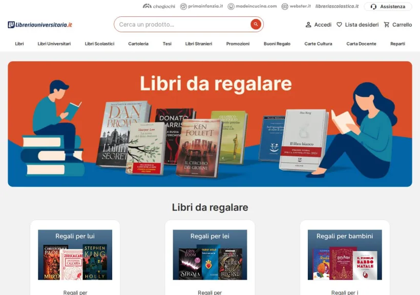Schermata della pagina offerta di Libreria universitaria