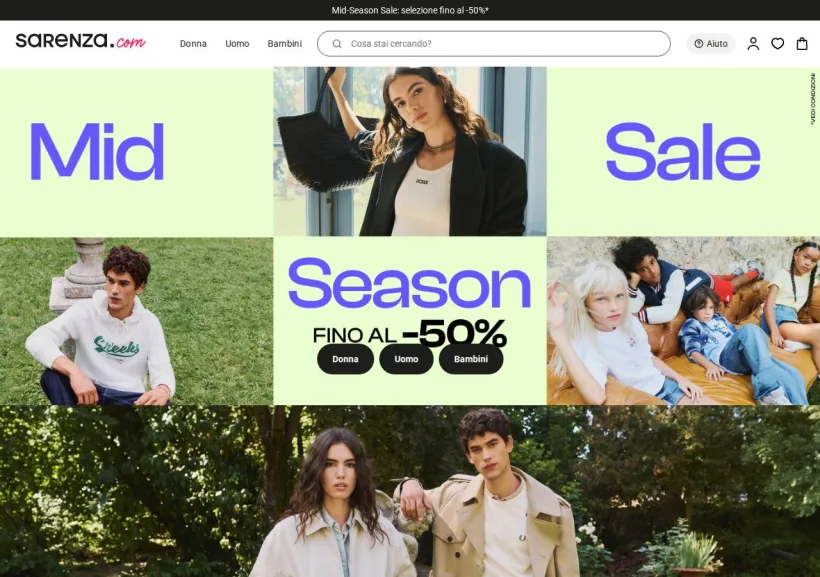 Schermata della pagina offerta di Sarenza