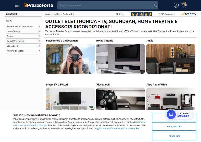 Schermata della pagina offerta di PrezzoForte
