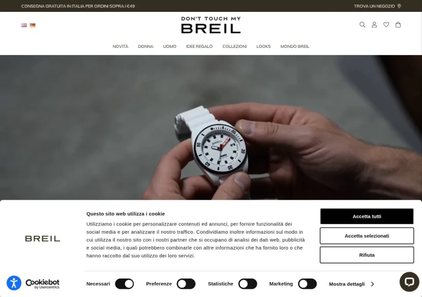Schermata della pagina offerta di Breil