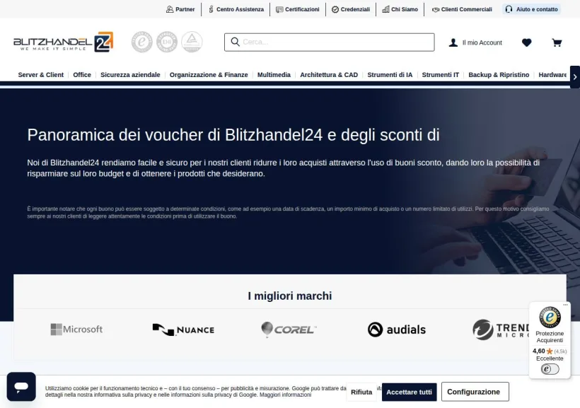 Schermata della pagina offerta di Blitzhandel24