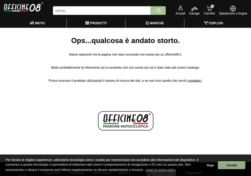 Schermata della pagina offerta di Officine 08