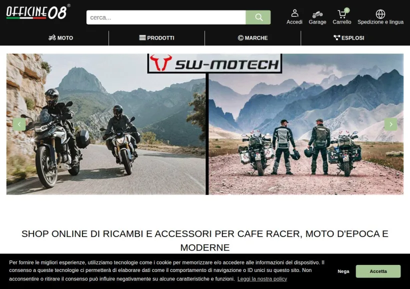 Schermata della pagina offerta di Officine 08