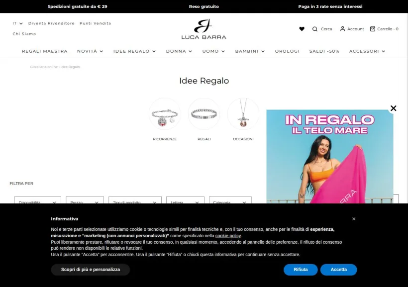 Schermata della pagina offerta di Luca Barra