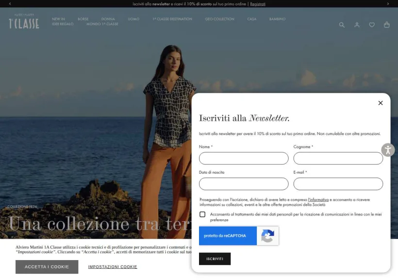Schermata della pagina offerta di Alviero Martini