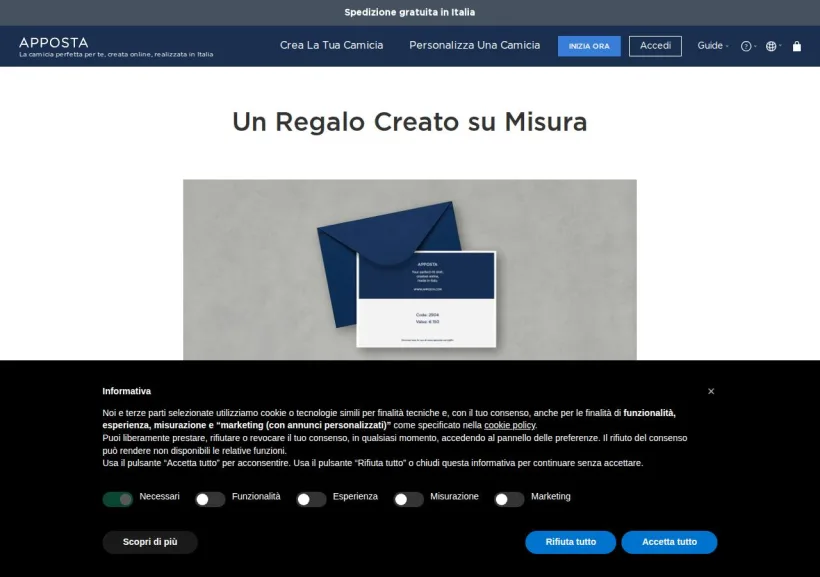 Schermata della pagina offerta di Apposta