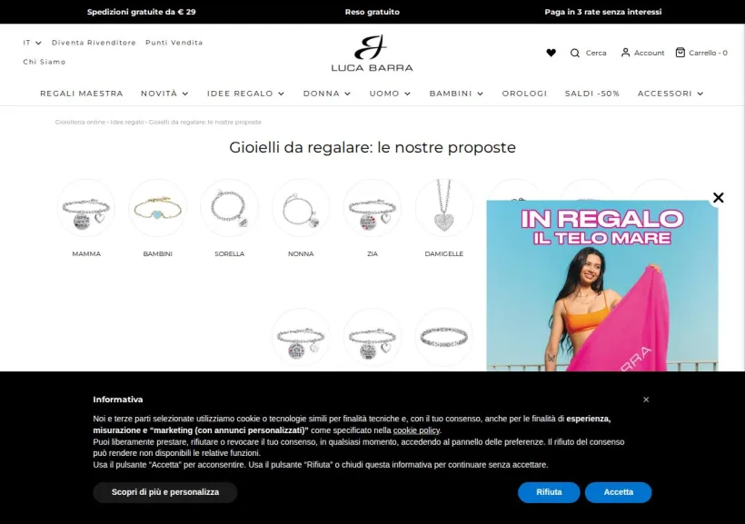 Schermata della pagina offerta di Luca Barra