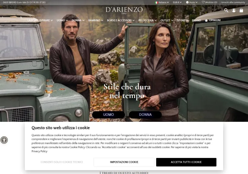 Schermata della pagina offerta di D'Arienzo 