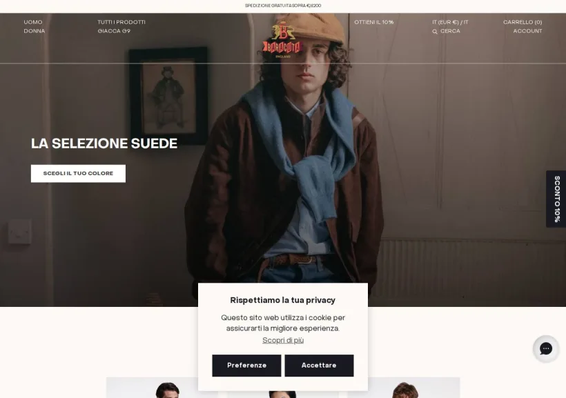 Schermata della pagina offerta di Baracuta