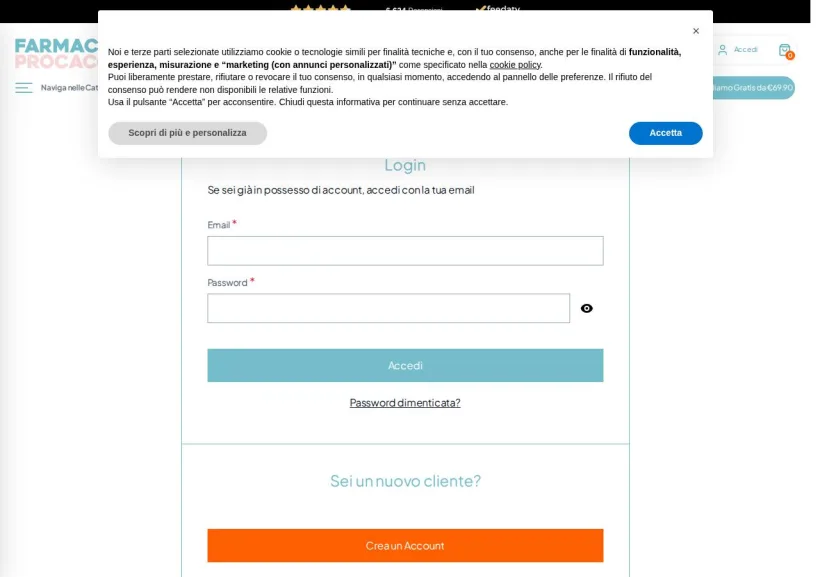 Schermata della pagina offerta di Farmacia Procaccini