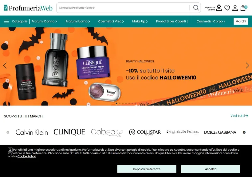 Schermata della pagina offerta di Profumeriaweb 