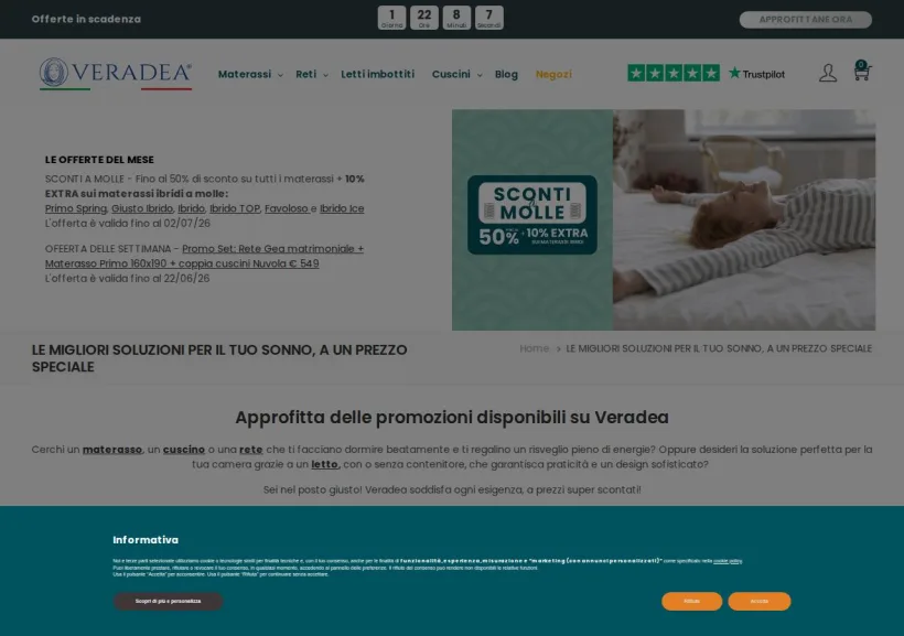 Schermata della pagina offerta di Veradea