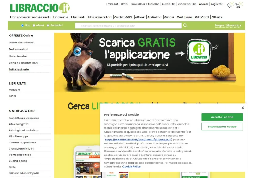 Schermata della pagina offerta di Libraccio
