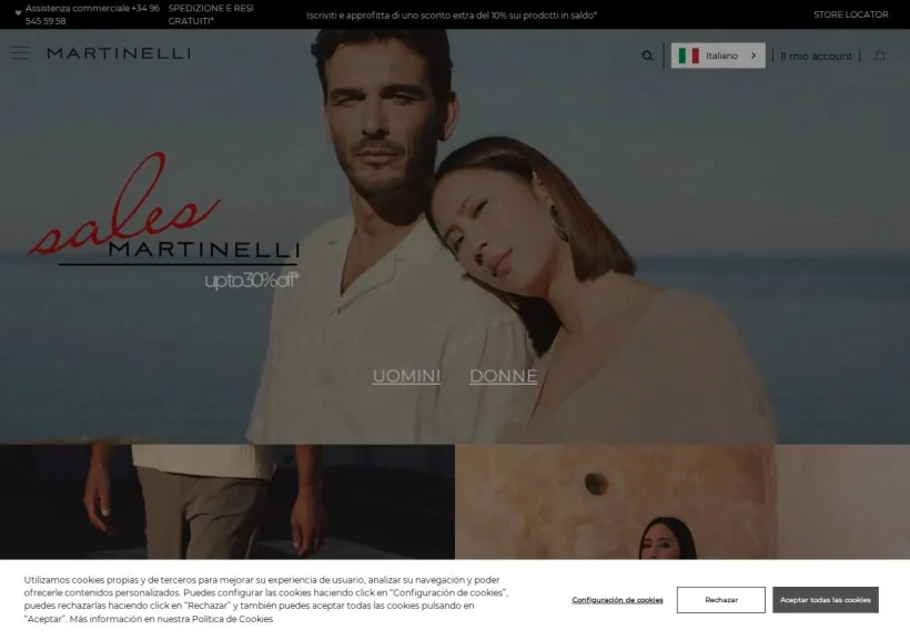 Schermata della pagina offerta di Martinelli