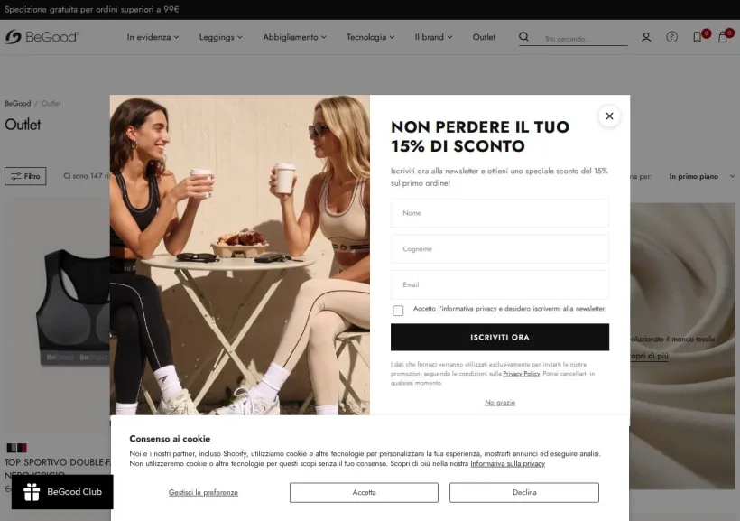 Schermata della pagina offerta di BeGood