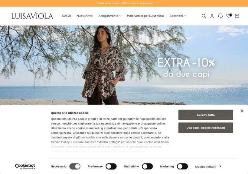 Schermata della pagina offerta di Luisa Viola