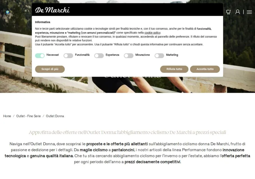 Schermata della pagina offerta di De Marchi