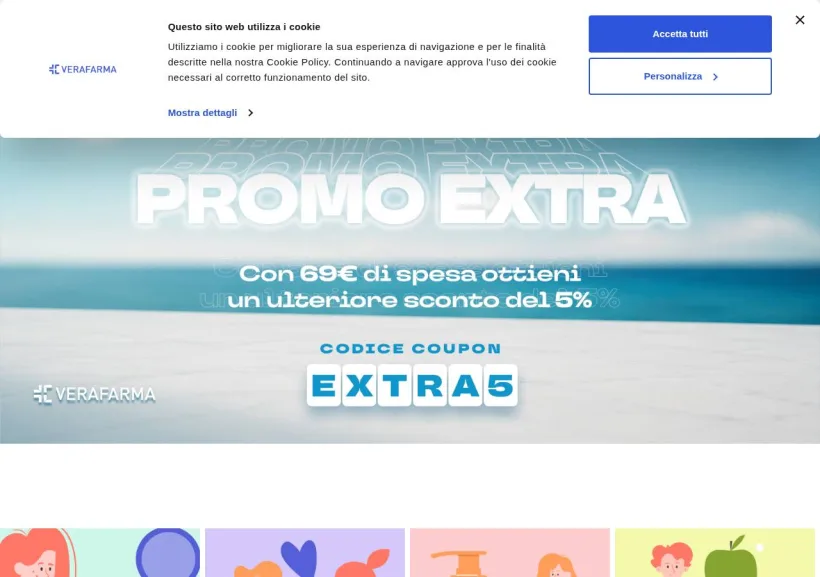 Schermata della pagina offerta di VeraFarma