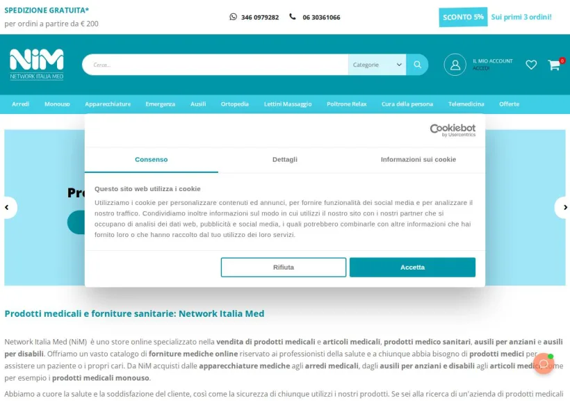 Schermata della pagina offerta di Nim-Net