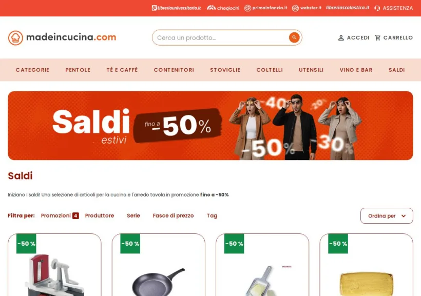 Schermata della pagina offerta di Made In Cucina