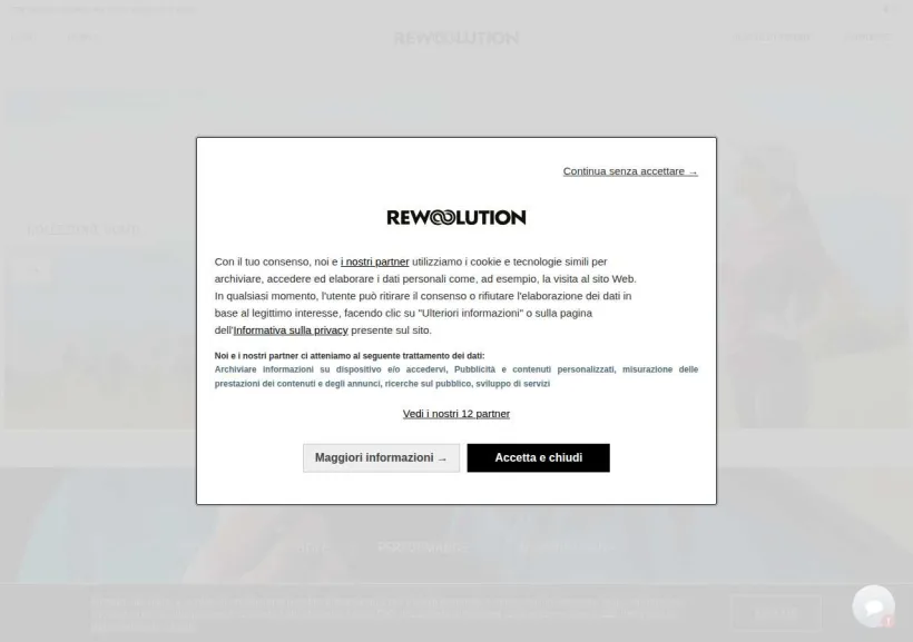 Schermata della pagina offerta di Rewoolution