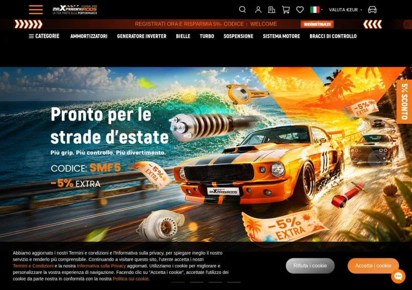 Schermata della pagina offerta di Maxpeeding Rods